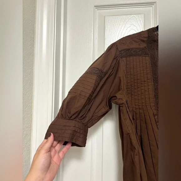 NWT ZARA Lace Puff Sleeve Blouse - Picture 7 of 10